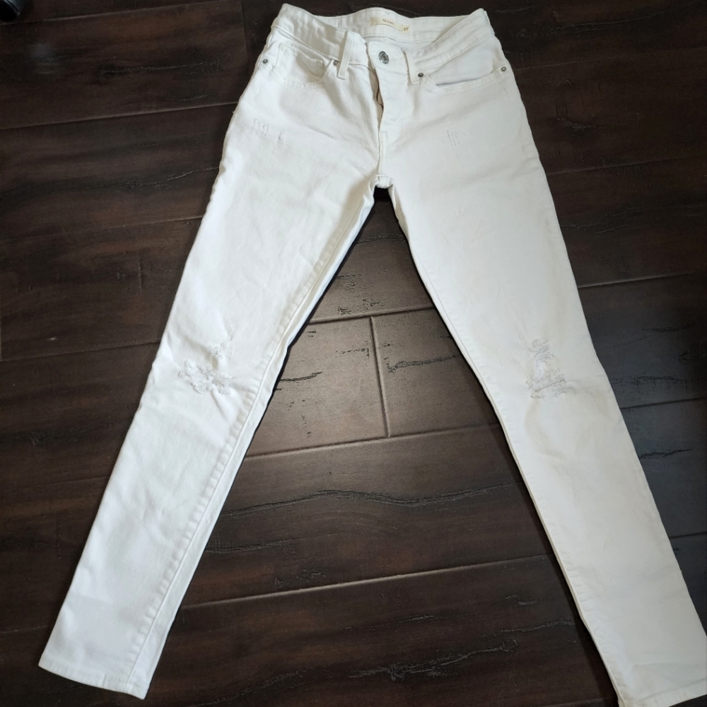 Levi's 711 Skinny Size 27 White Jeans Mid rise